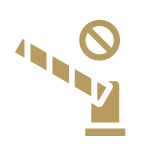 Gold icon representing a lack of secure gates.