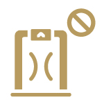 Gold icon representing a lack of adequate screening procedures.