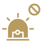 Gold icon representing a lack of warning systems.