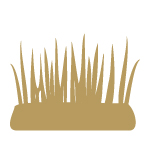 Gold icon of tall overgrown grass.