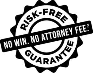 No win, no attorney fee, risk-free guarantee icon. James Scott Farrin offers this guarantee to our clients in Durham, NC