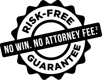 No win, no attorney fee, risk-free guarantee icon. James Scott Farrin offers this guarantee to our clients in Durham, NC