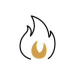 Icon of a fire, indicating burn injuries.